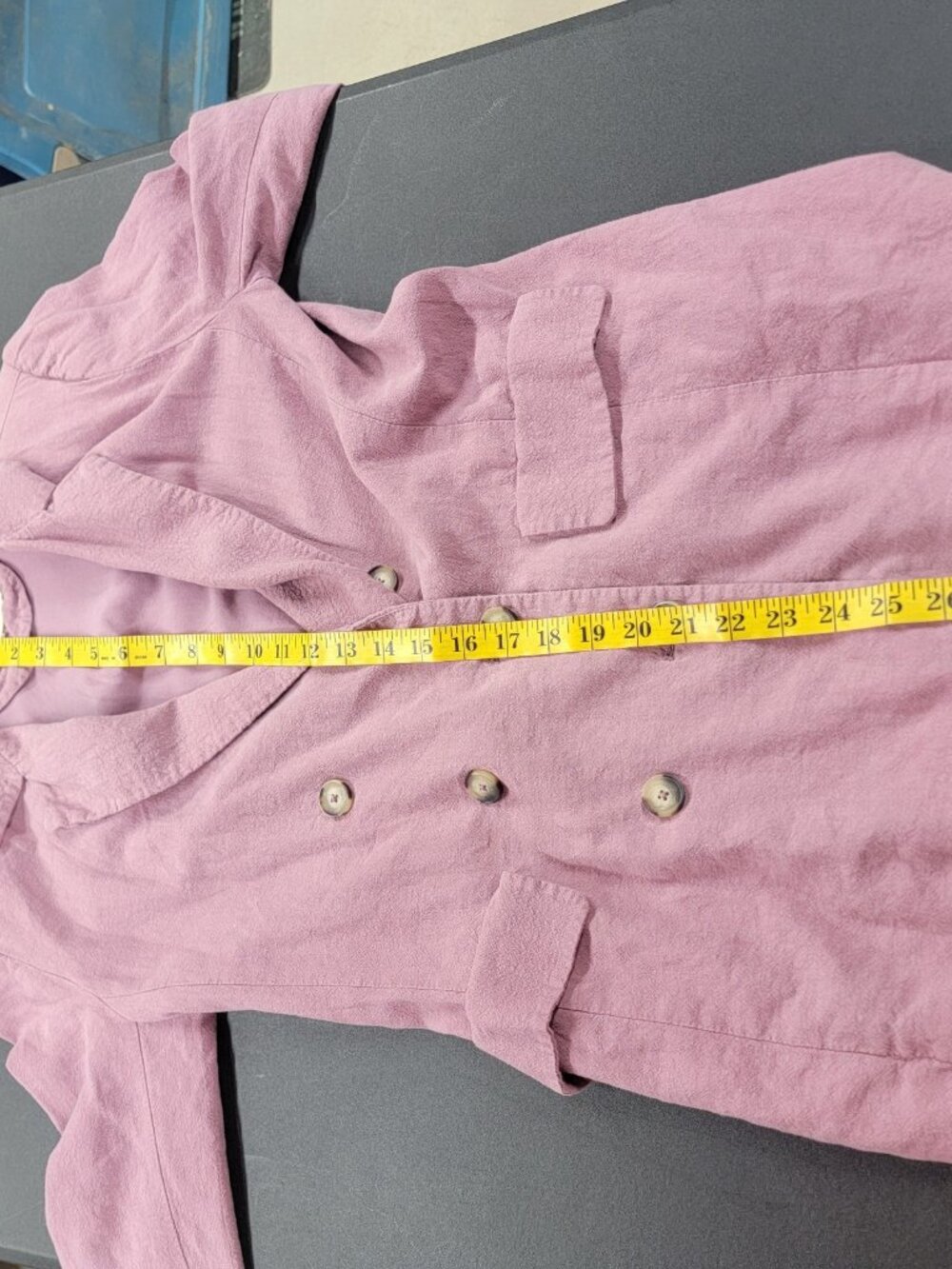 Free People Blazer Double Breasted Olivia Linen Jacket Pink Womens XS Summer - Picture 7 of 7